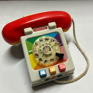Vintage telephone chatter pull toy